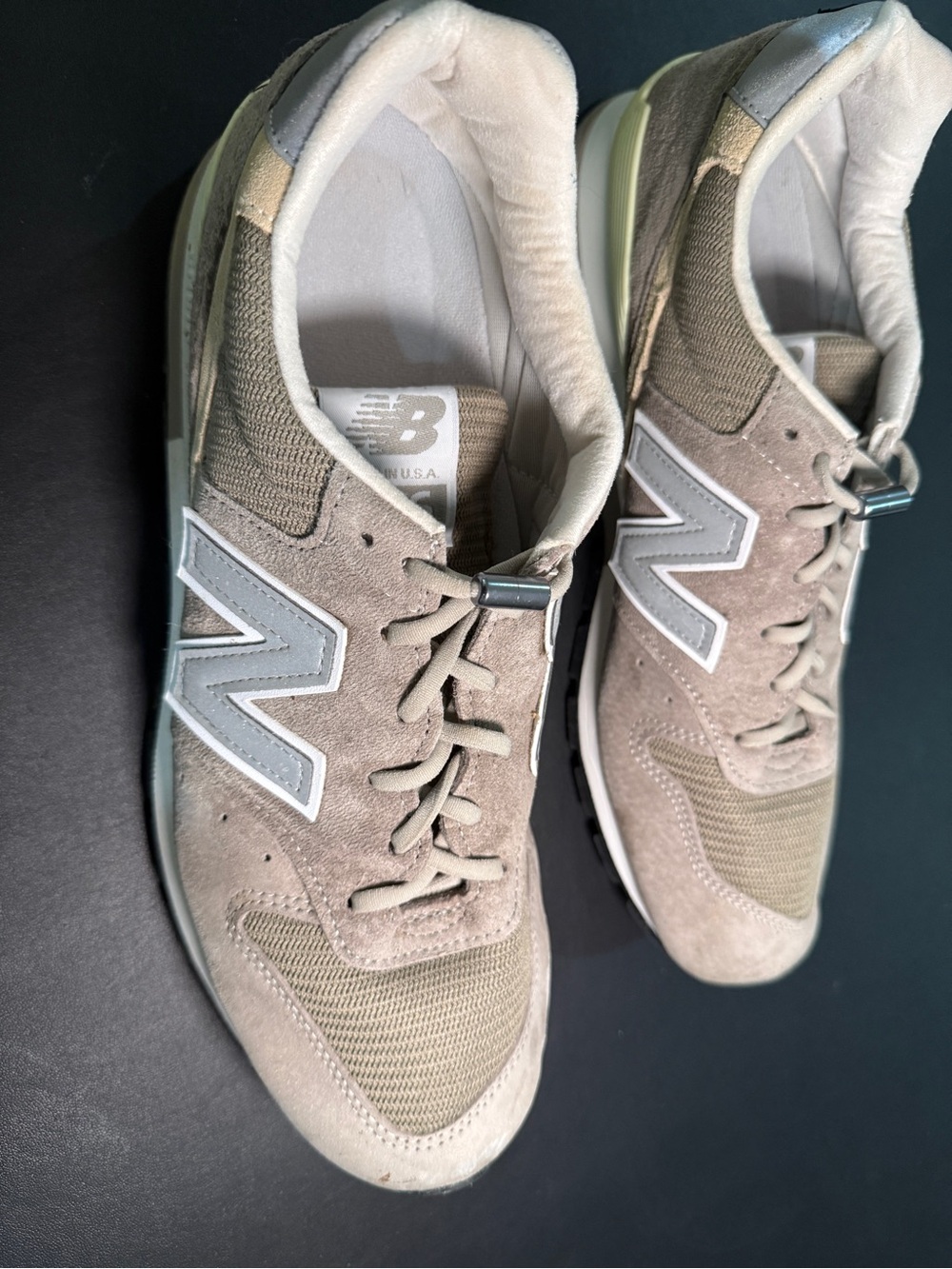New Balance Men’s Suede & Mesh Sneakers - Taupe/Light Gray